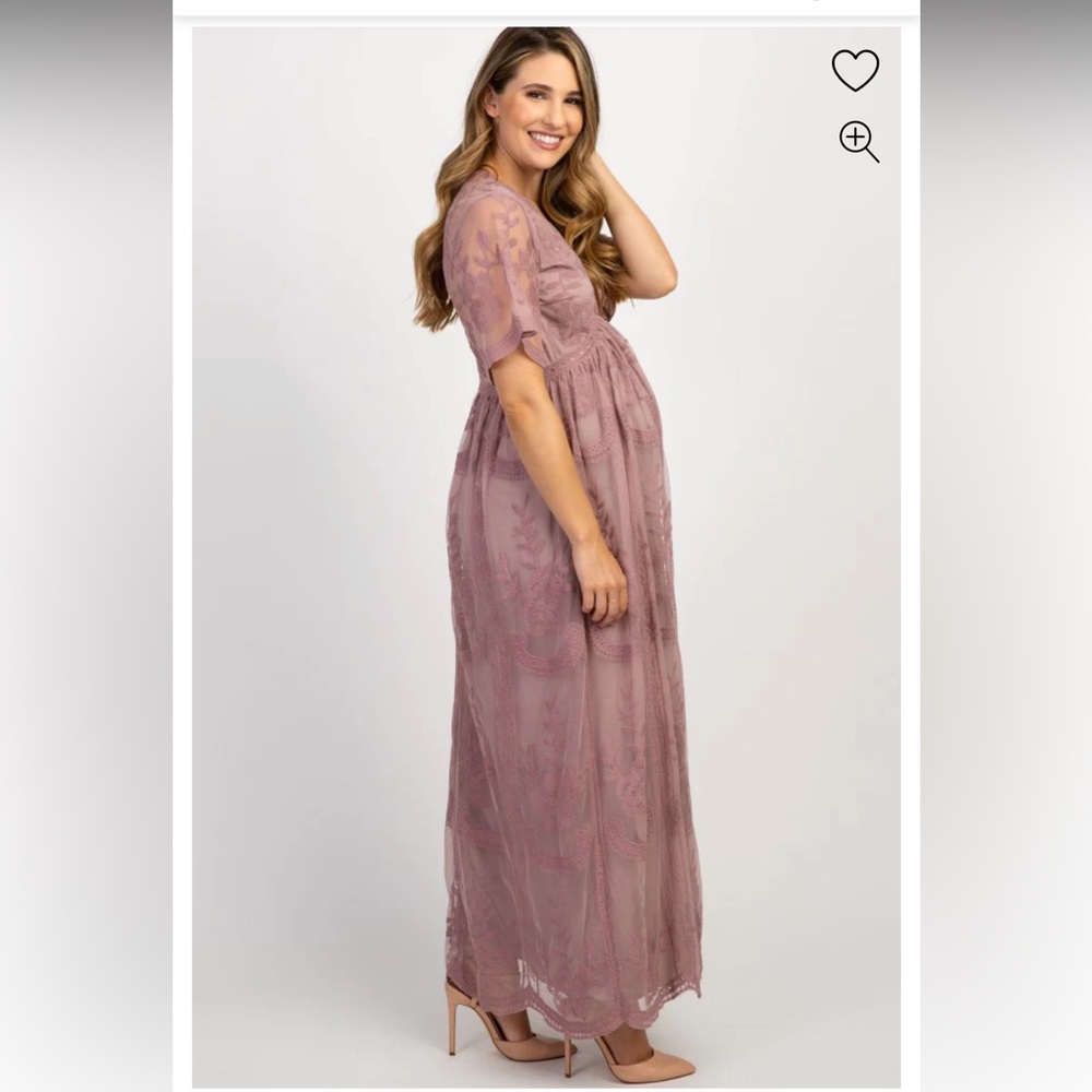 Boho style Maternity lace maxi dress, EUC.